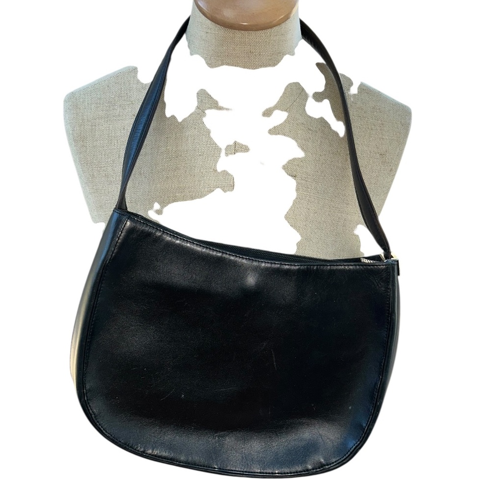 Braun Buffel Germany vintage black leather shoulder hand bag purse $700